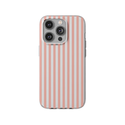 Coral Pink Stripes Flexible Phone Case iPhone Case Samsung Galaxy - Phone Case - Kristine Celestine