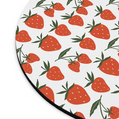 Tropical Strawberry Mousepad Red Fruity Strawberries Desk Pad