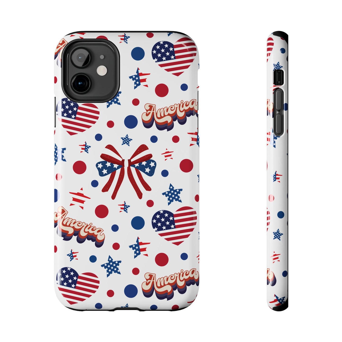 Coque de téléphone robuste America's Sweetheart and Bows pour iPhone et Samsung Galaxy