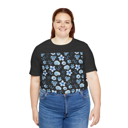 Snowy Blue Flowers T - Shirt - T - Shirt - Kristine Celestine