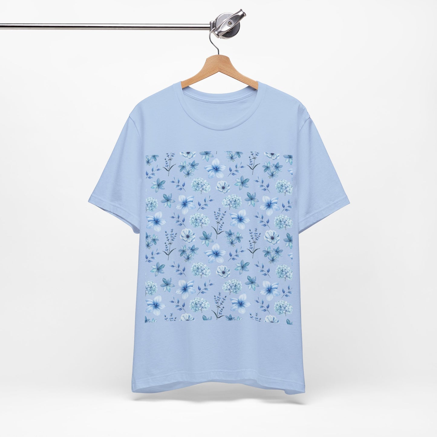 Snowy Blue Flowers Unisex Shirt - T - Shirt - Printify - Kristine Celestine