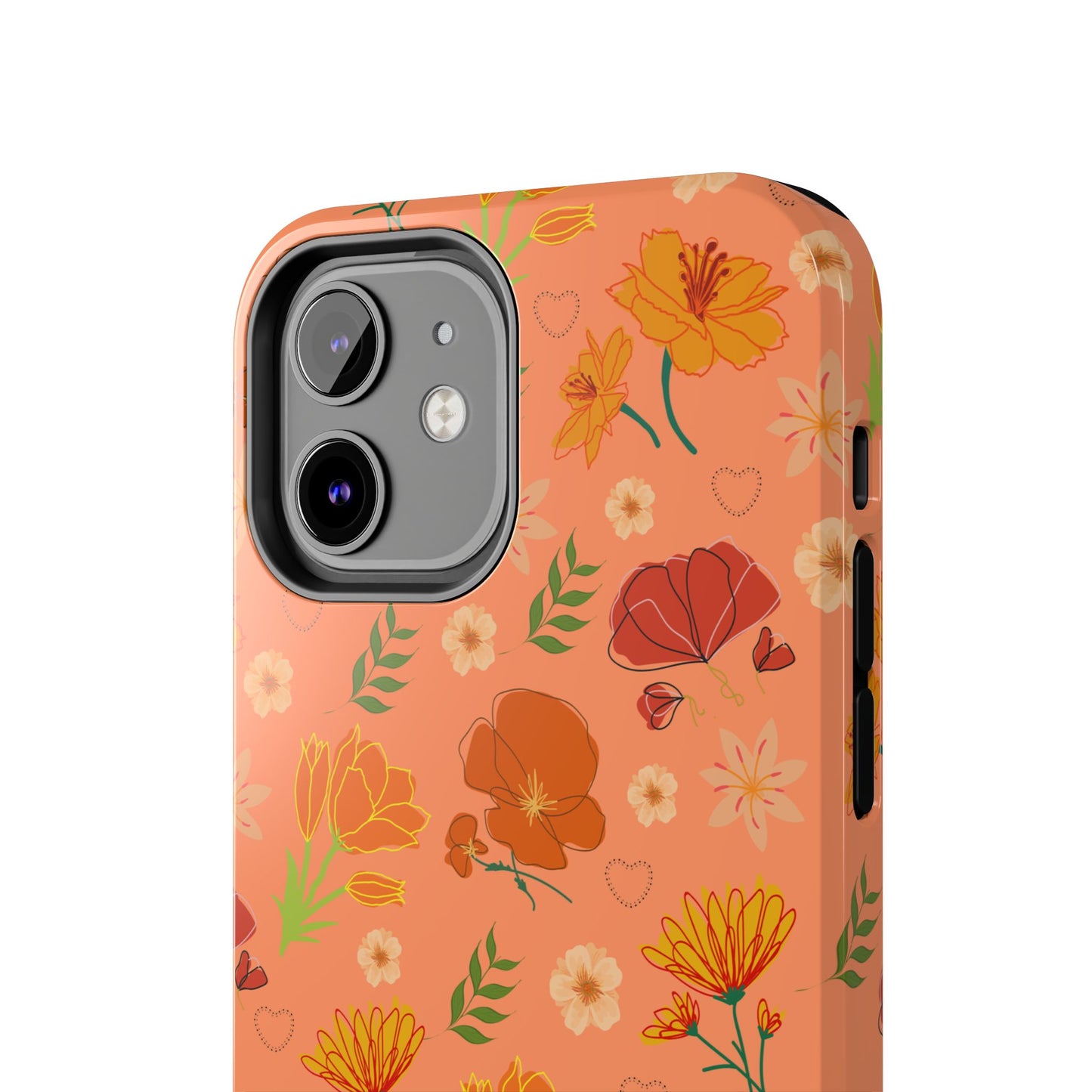 Coque de téléphone résistante Coral Peach Meadow pour iPhone et Samsung Galaxy