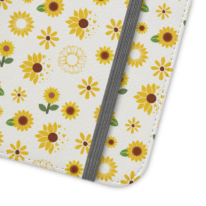 Sunflower Burst Flip Phone Case Cover with Pockets - Phone Case - Kristine Celestine