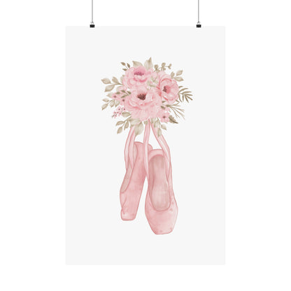 Floral Ballerina Shoes Wall Art Decor - Poster - Kristine Celestine