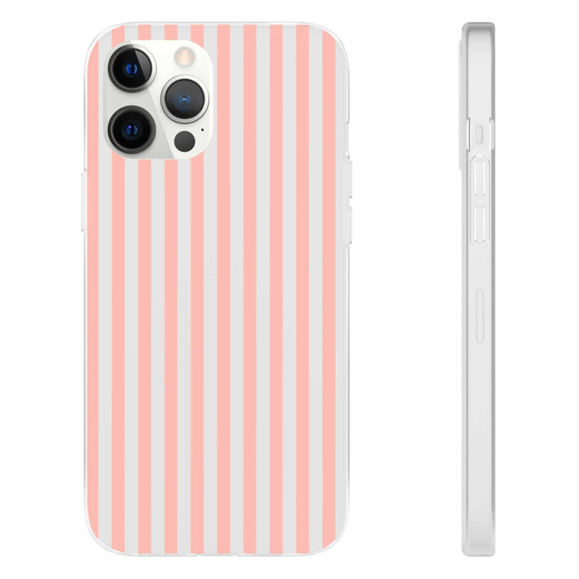 Coral Pink Stripes Flexible Phone Case iPhone Case Samsung Galaxy - Phone Case - Kristine Celestine