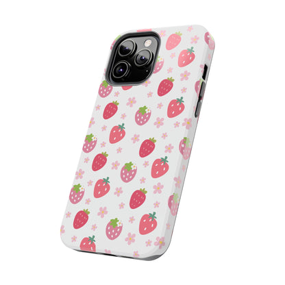 Strawberries and Daisies Tough Phone Case for iPhone and Samsung Galaxy