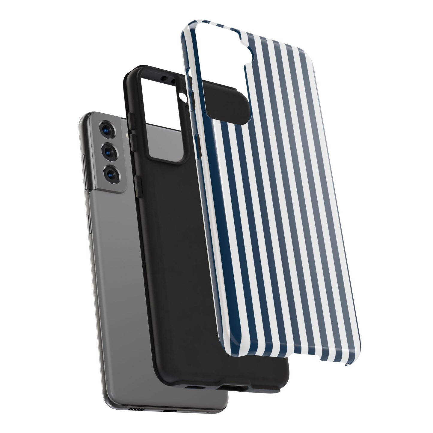 Navy Blue Stripes Tough Phone Case for iPhone and Samsung Galaxy