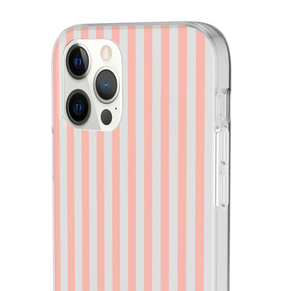 Coral Pink Stripes Flexible Phone Case iPhone Case Samsung Galaxy - Phone Case - Kristine Celestine