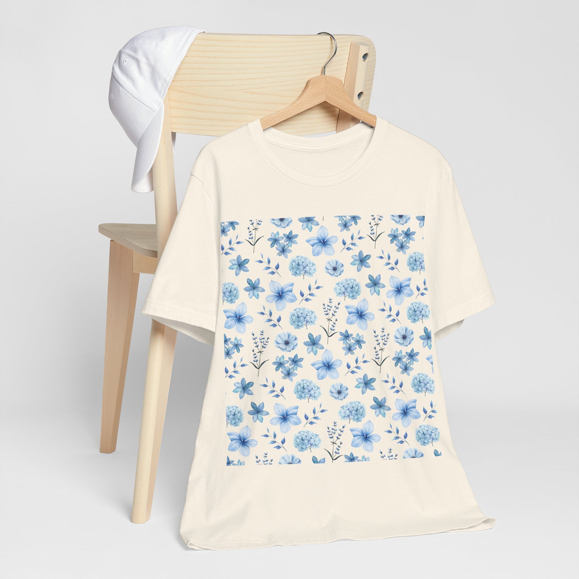 Snowy Blue Flowers Unisex Shirt - T - Shirt - Printify - Kristine Celestine