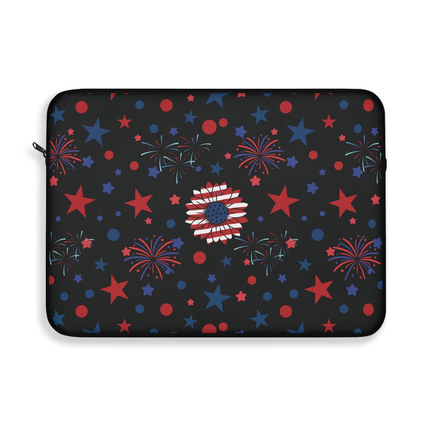 Starry Night America Laptop Sleeve USA Fireworks Laptop Pouch Red Whtie and Blue Summer Laptop Bag Laptop Case Spring Laptop Protector Cute Tablet Sleeve Pretty Tablet Case Adorable Tablet Pouch