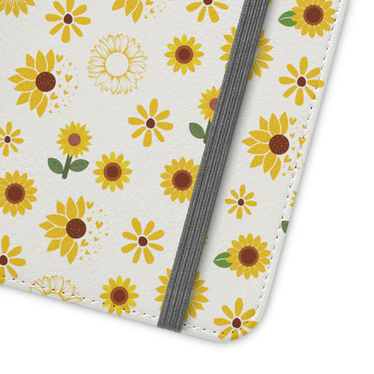 Sunflower Burst Flip Phone Case Cover with Pockets - Phone Case - Kristine Celestine