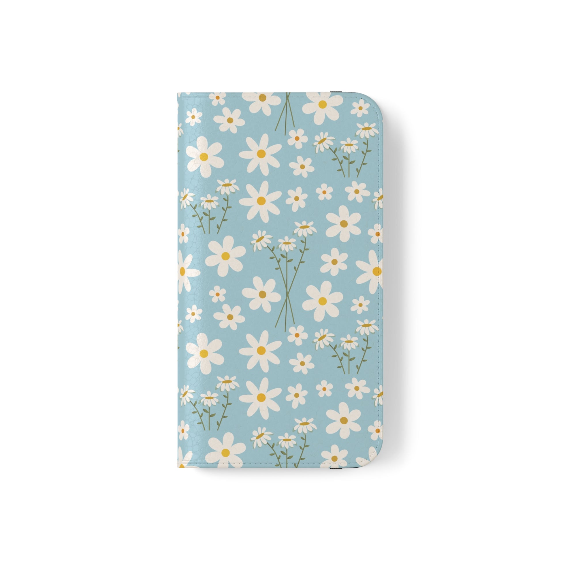 Sky Blue Daisy Flip Phone Case Cover with Pockets - Phone Case - Kristine Celestine