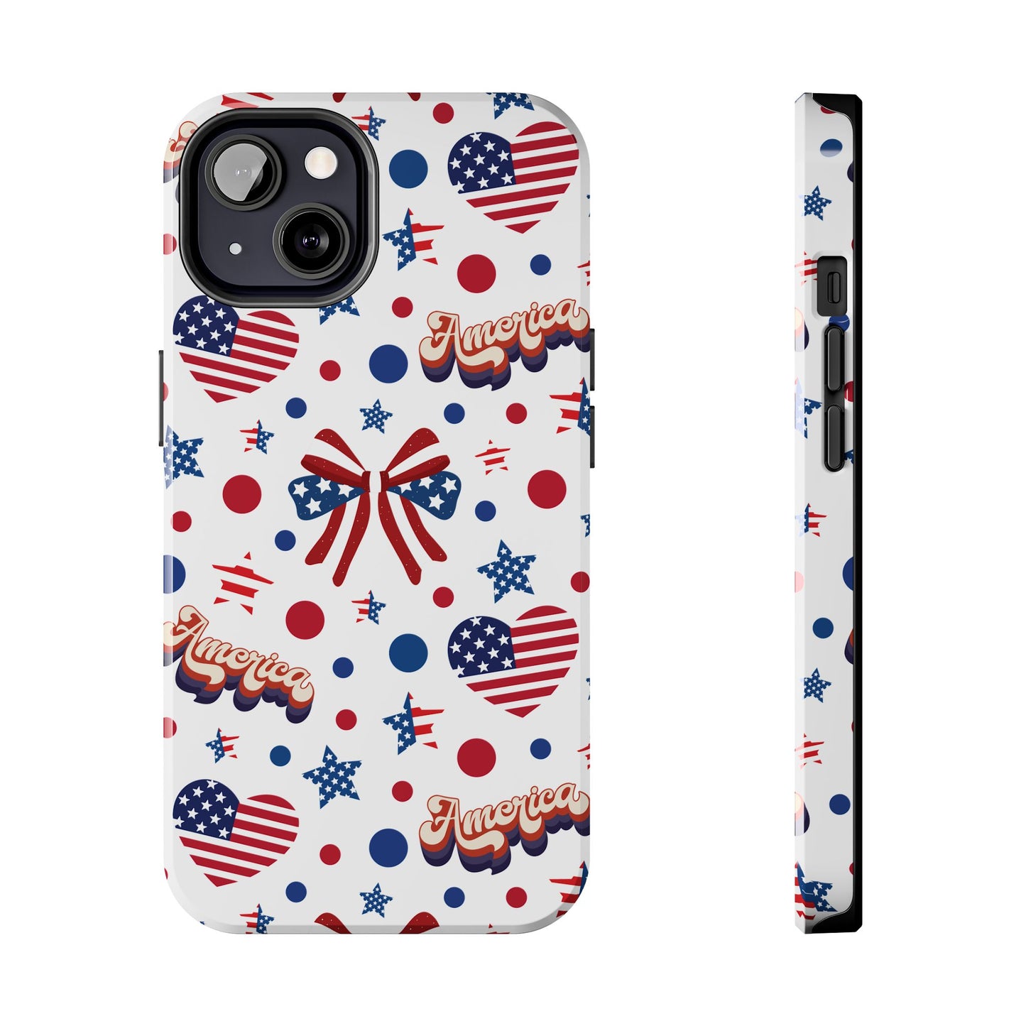 Coque de téléphone robuste America's Sweetheart and Bows pour iPhone et Samsung Galaxy