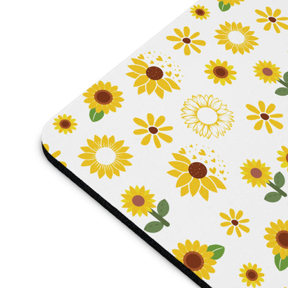 Sunflower Burst Mousepad Yellow Flower Spring Desk Mat Summer Floral Office Mat