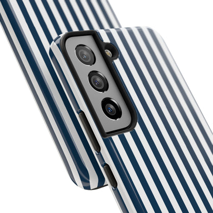 Navy Blue Stripes Tough Phone Case for iPhone and Samsung Galaxy