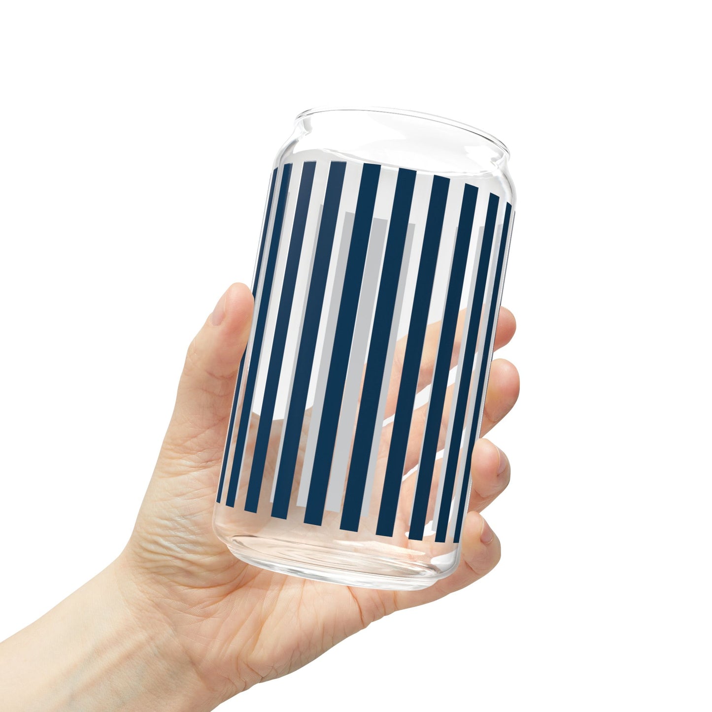 Verre à sipper à rayures bleu marine 16 oz