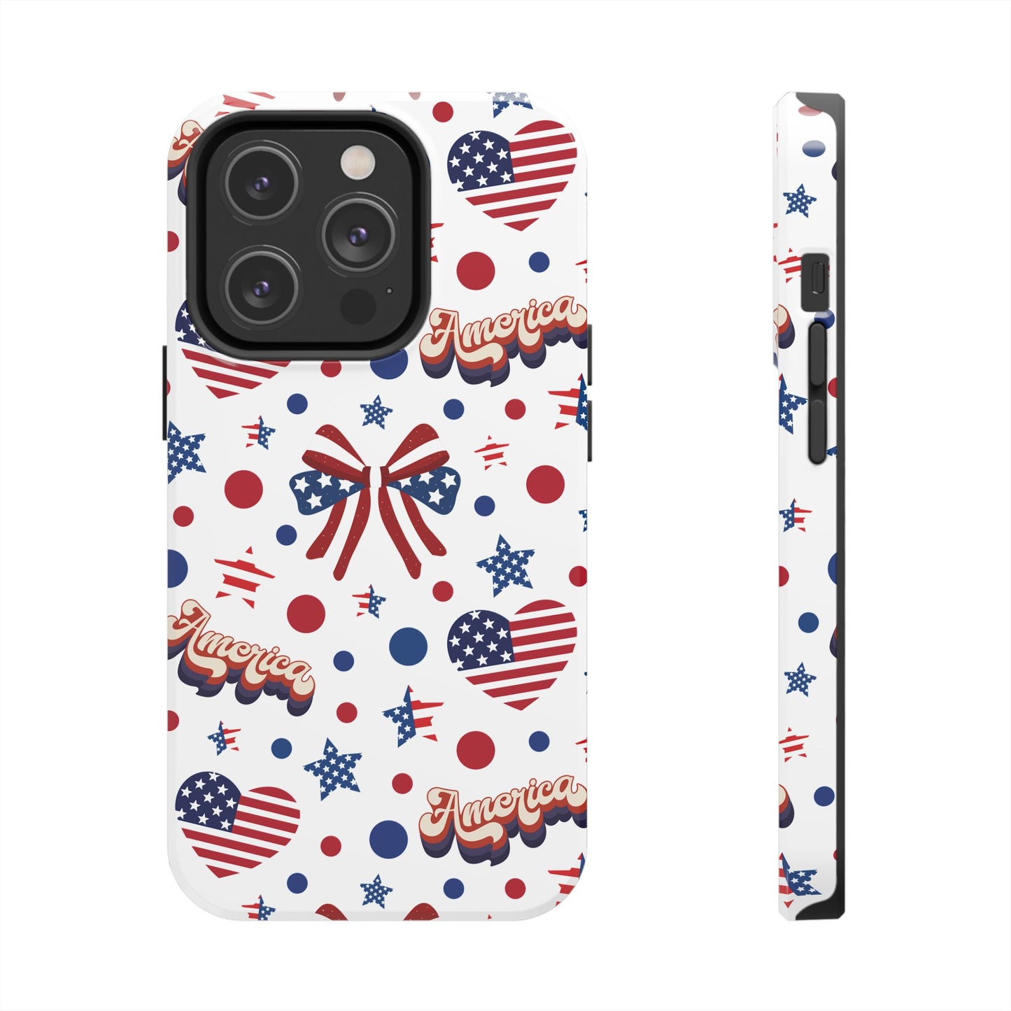 Coque de téléphone robuste America's Sweetheart and Bows pour iPhone et Samsung Galaxy