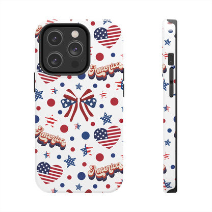 Coque de téléphone robuste America's Sweetheart and Bows pour iPhone et Samsung Galaxy