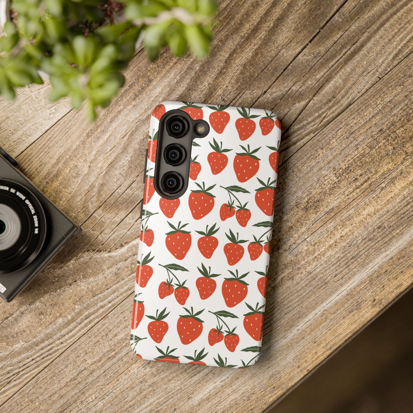 Tropical Strawberry Tough Phone Case for iPhone and Samsung Galaxy