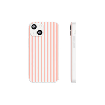 Coral Pink Stripes Flexible Phone Case iPhone Case Samsung Galaxy - Phone Case - Kristine Celestine