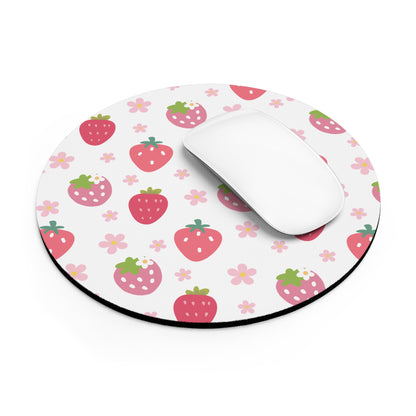 Strawberries and Daisies Mouse Pad