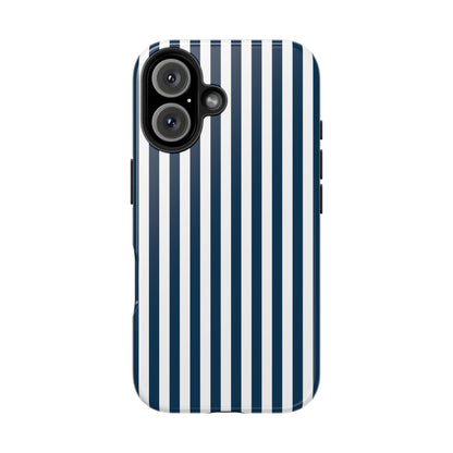 Navy Blue Stripes Tough Phone Case for iPhone and Samsung Galaxy