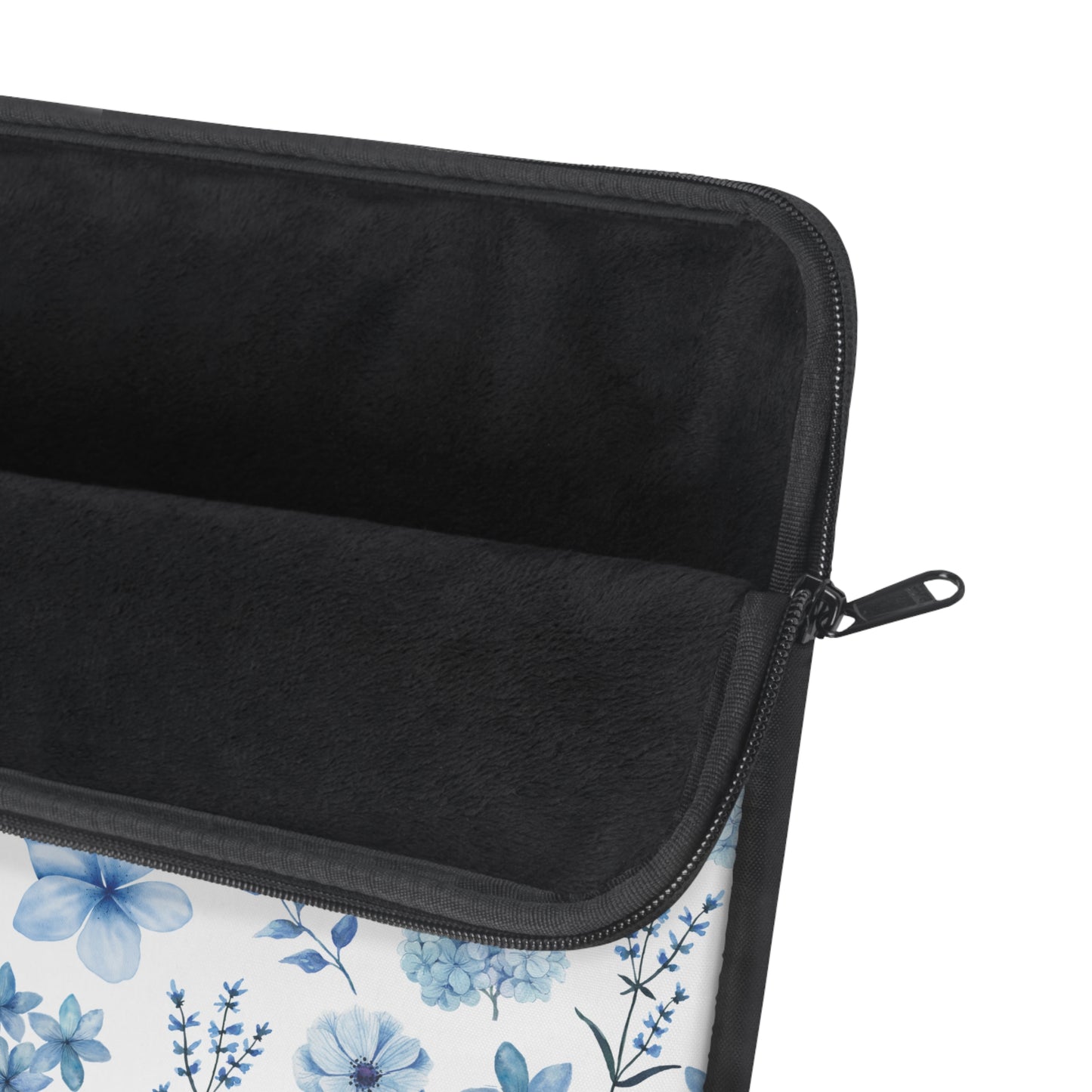 Snowy Blue Flowers Laptop Sleeve Cute Blue Floral Laptop Pouch Winter Laptop Bag Laptop Case Spring Flowers Laptop Protector Cute Tablet Sleeve Pretty Tablet Case Adorable Tablet Pouch