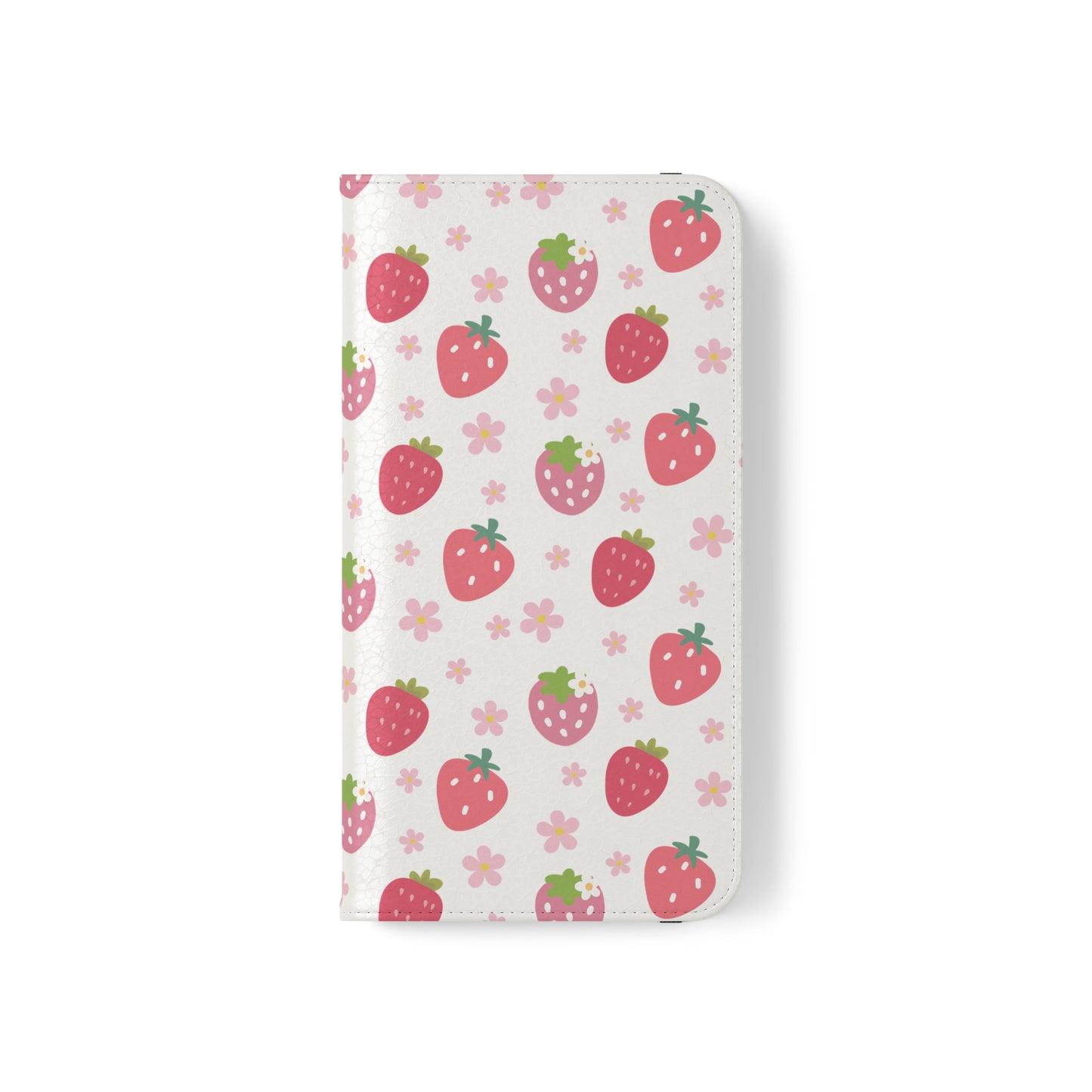 Strawberries and Daisies Flip Phone Case Cover with Pockets - Phone Case - Kristine Celestine