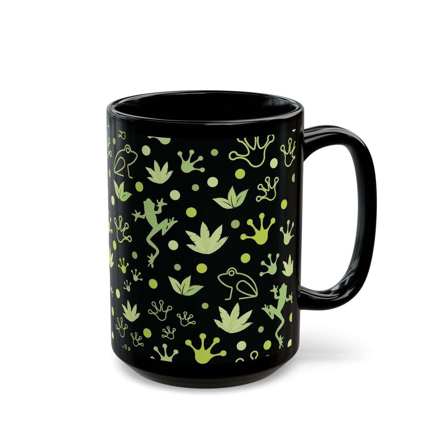 Froggy Black Mug Cool Summer Coffee Mug Tea Cup Spring Ceramic Mug