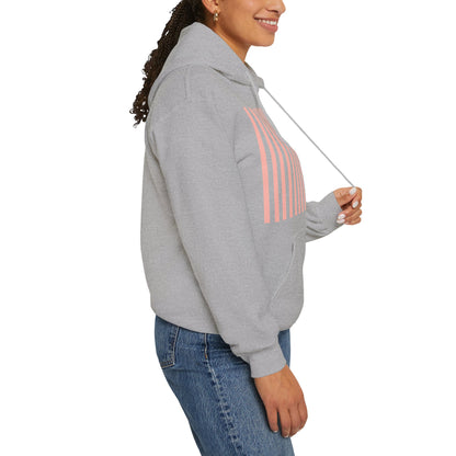 Coral Pink Stripes Hoodie - Hoodie - Kristine Celestine