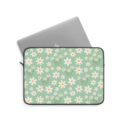 Mint Daisy Delight Laptop Sleeve Cute Daisies Laptop Pouch Green Summer Laptop Bag Sage Pistachio Green Laptop Case Spring Laptop Protector Cute Tablet Sleeve Pretty Tablet Case Adorable Tablet Pouch