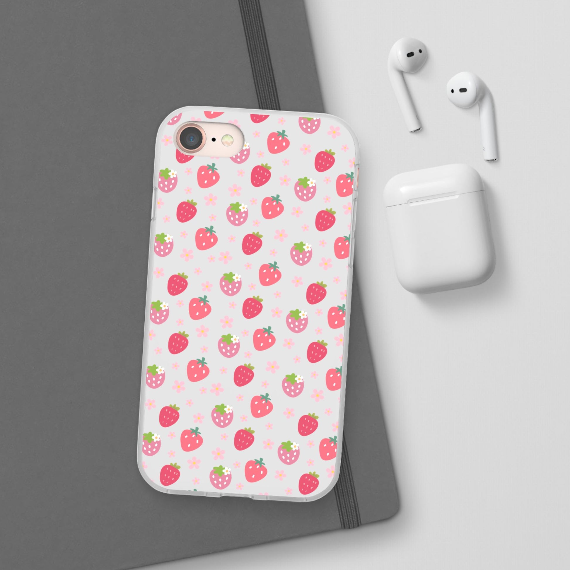 Strawberries and Daisies Flexible Phone Case iPhone Case Samsung Galaxy - Phone Case - Kristine Celestine