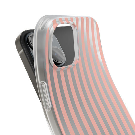 Coral Pink Stripes Flexible Phone Case iPhone Case Samsung Galaxy - Phone Case - Kristine Celestine