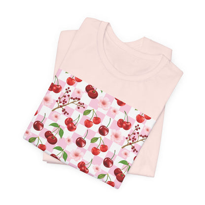 Cherry Checkerboard T - Shirt - T - Shirt - Kristine Celestine