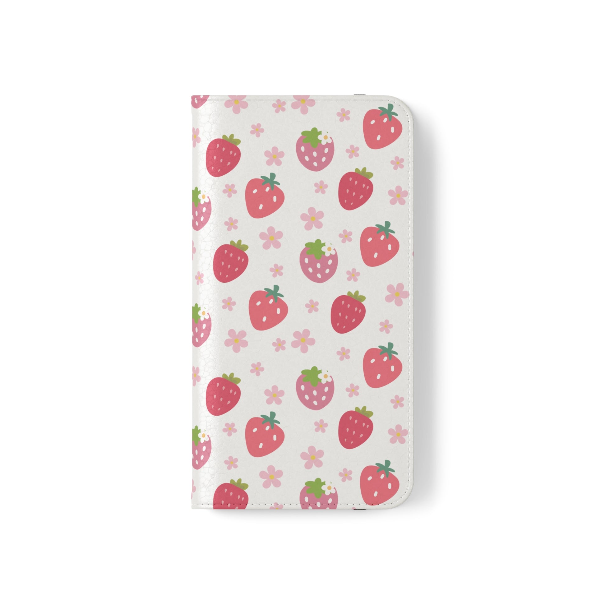 Strawberries and Daisies Flip Phone Case Cover with Pockets - Phone Case - Kristine Celestine