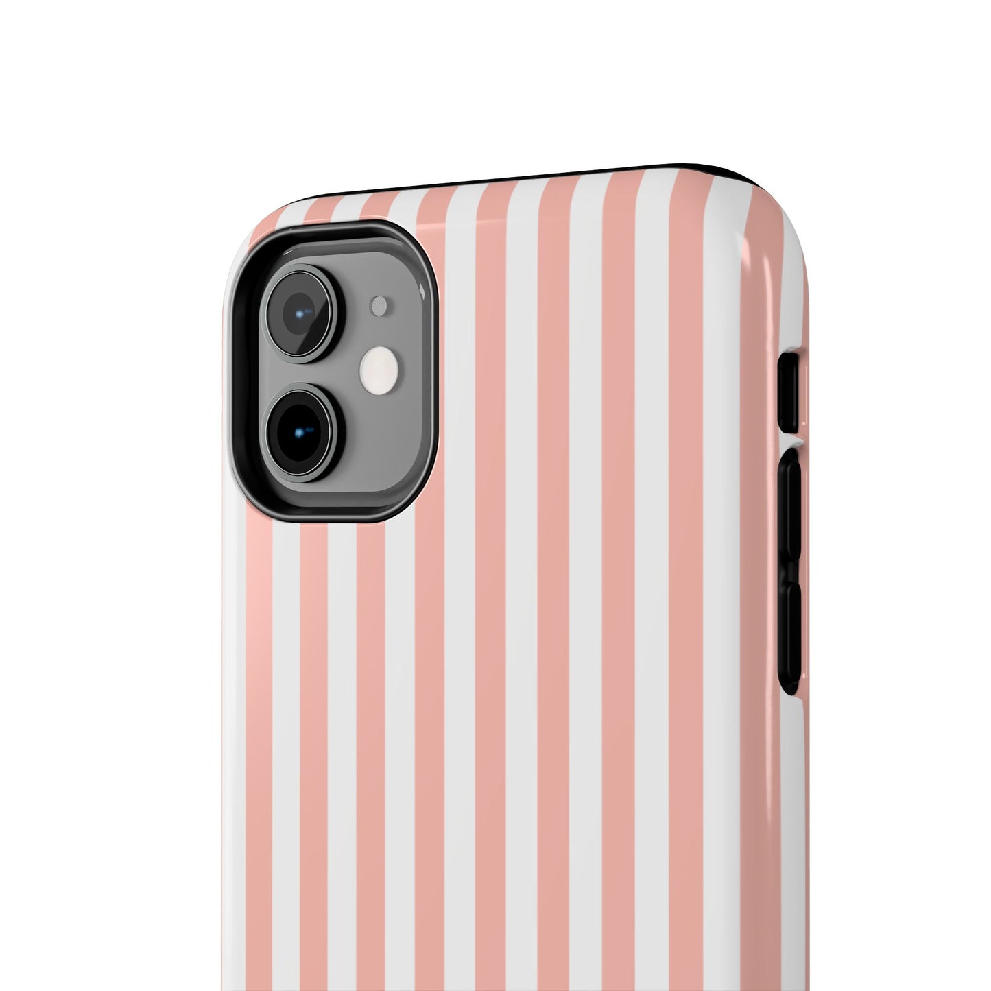 Coral Pink Stripes Tough Phone Case for iPhone and Samsung Galaxy