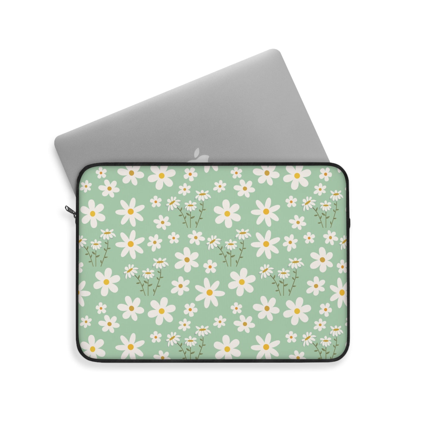 Mint Daisy Delight Laptop Sleeve Cute Daisies Laptop Pouch Green Summer Laptop Bag Sage Pistachio Green Laptop Case Spring Laptop Protector Cute Tablet Sleeve Pretty Tablet Case Adorable Tablet Pouch