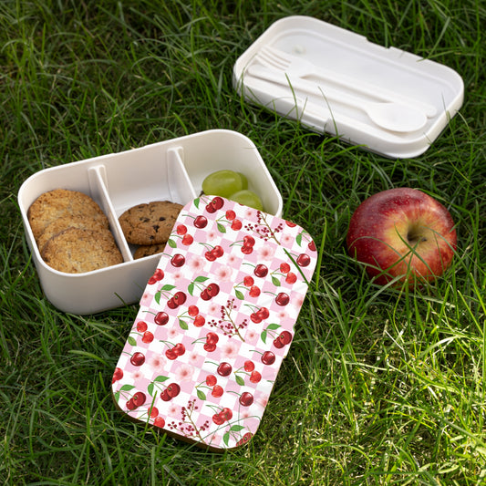 Cherry Checkerboard Bento Lunch Box Cute Food Container Summer Lunchbox Spring Food Storage Container