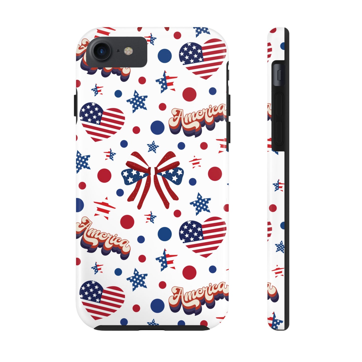 Coque de téléphone robuste America's Sweetheart and Bows pour iPhone et Samsung Galaxy