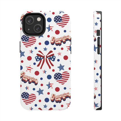 Coque de téléphone robuste America's Sweetheart and Bows pour iPhone et Samsung Galaxy