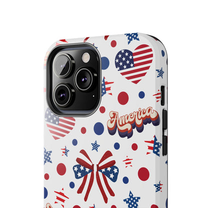 Coque de téléphone robuste America's Sweetheart and Bows pour iPhone et Samsung Galaxy