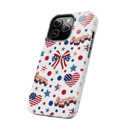 Coque de téléphone robuste America's Sweetheart and Bows pour iPhone et Samsung Galaxy