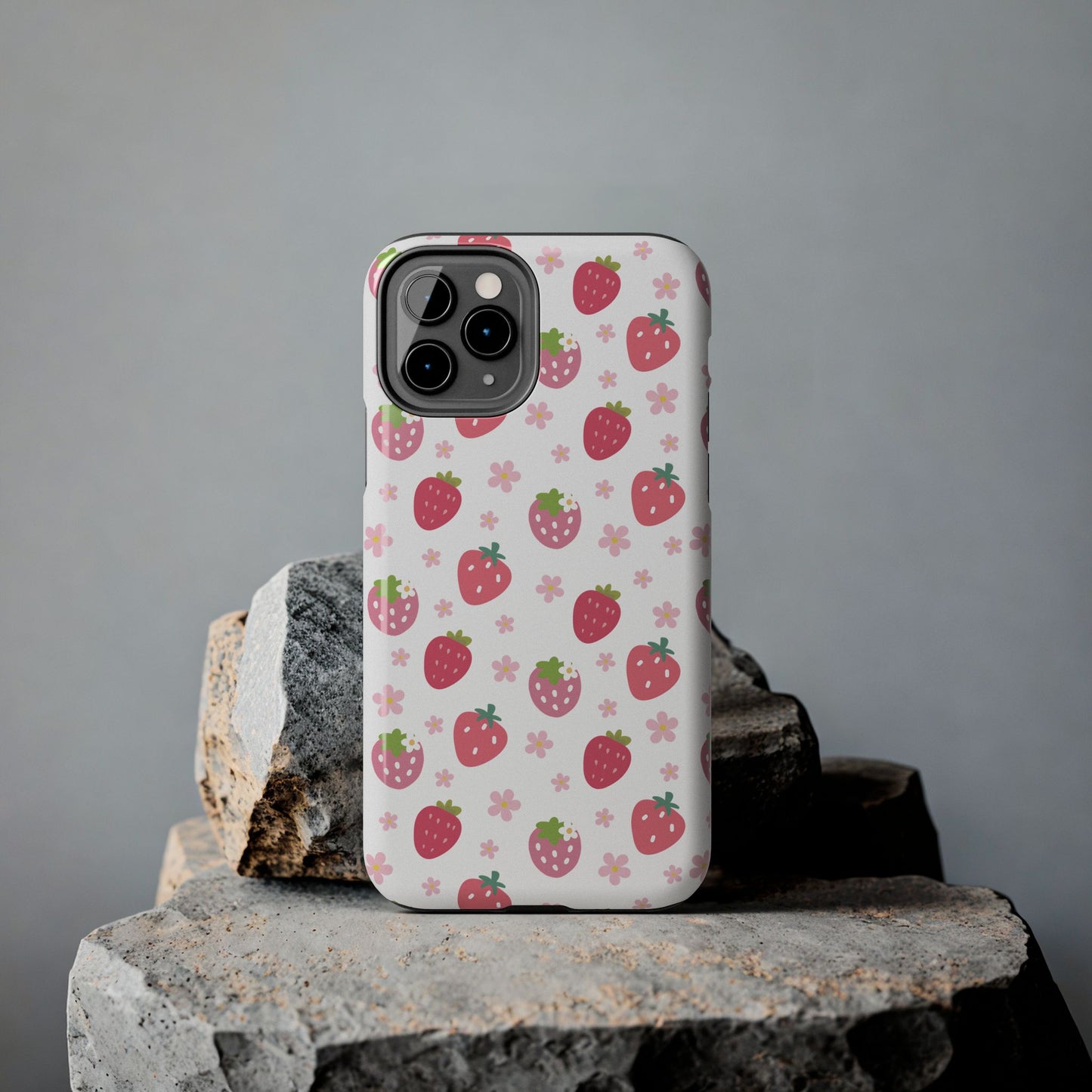 Strawberries and Daisies Tough Phone Case for iPhone and Samsung Galaxy