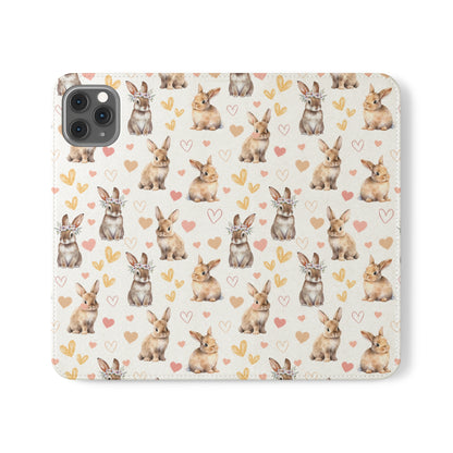 Bunny Love Flip Phone Case Cover with Pockets - Phone Case - Kristine Celestine