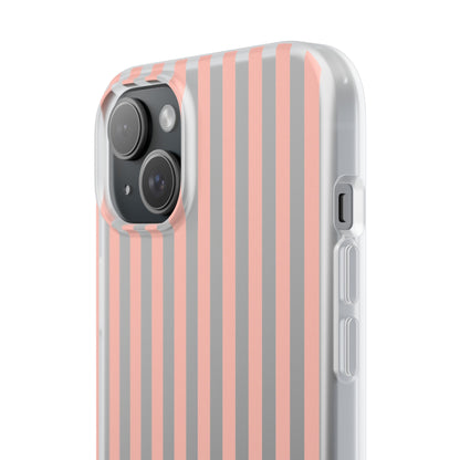 Coral Pink Stripes Flexible Phone Case iPhone Case Samsung Galaxy - Phone Case - Kristine Celestine