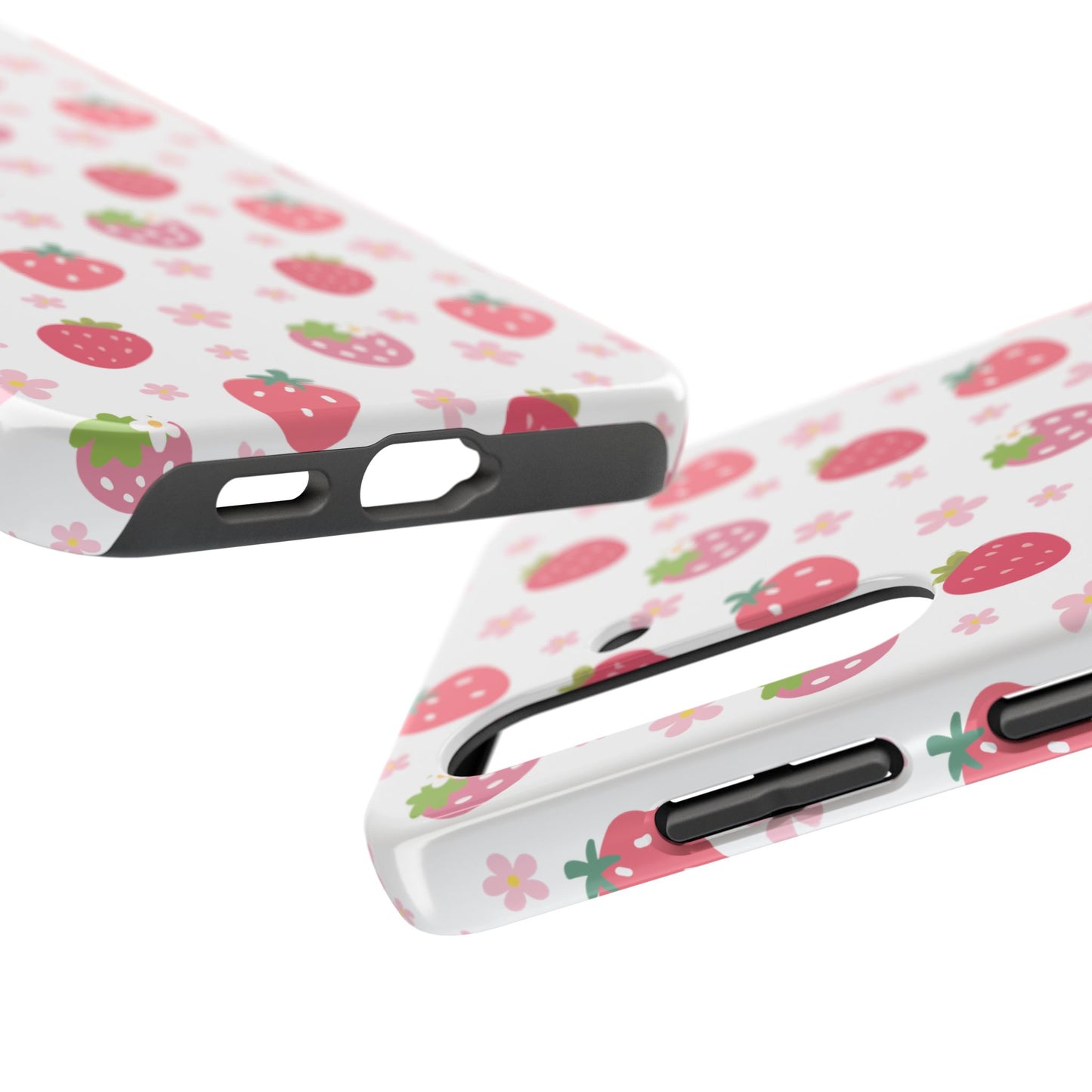 Strawberries and Daisies Tough Phone Case for iPhone and Samsung Galaxy