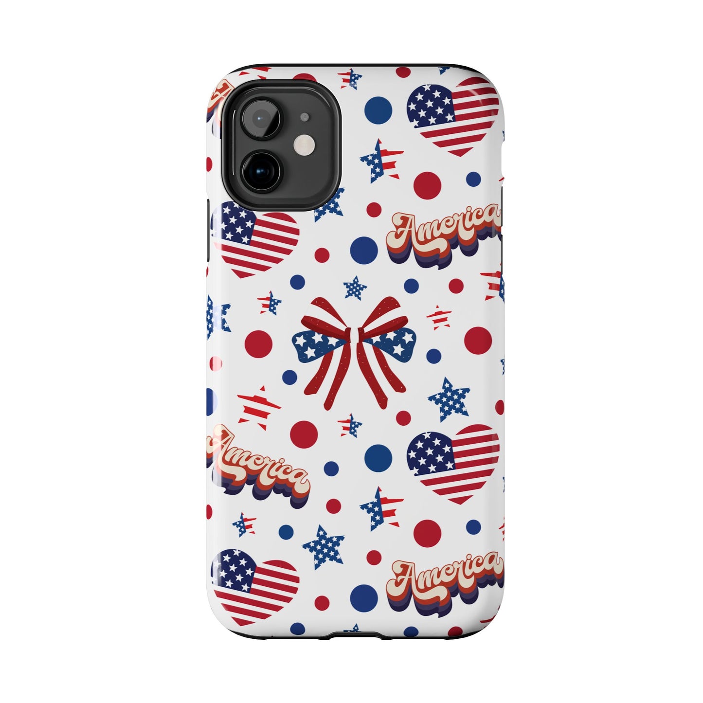 Coque de téléphone robuste America's Sweetheart and Bows pour iPhone et Samsung Galaxy