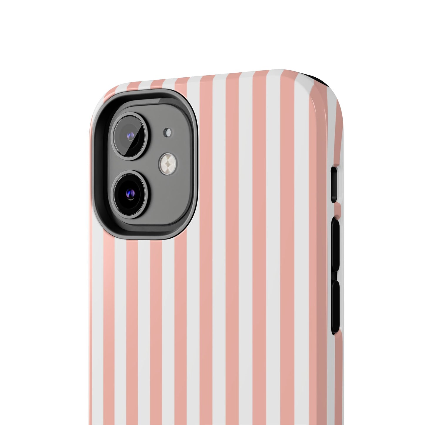 Coral Pink Stripes Tough Phone Case for iPhone and Samsung Galaxy