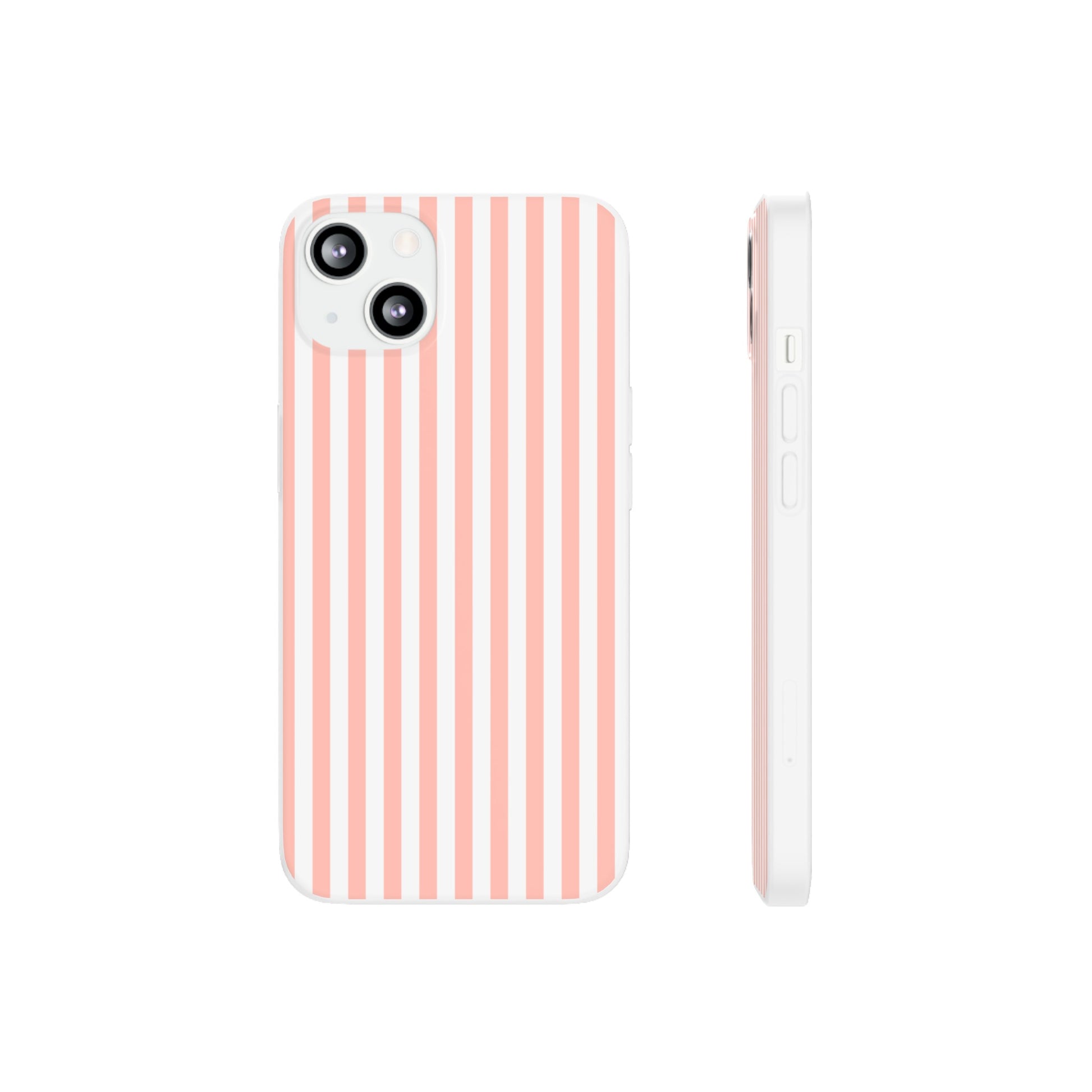 Coral Pink Stripes Flexible Phone Case iPhone Case Samsung Galaxy - Phone Case - Kristine Celestine