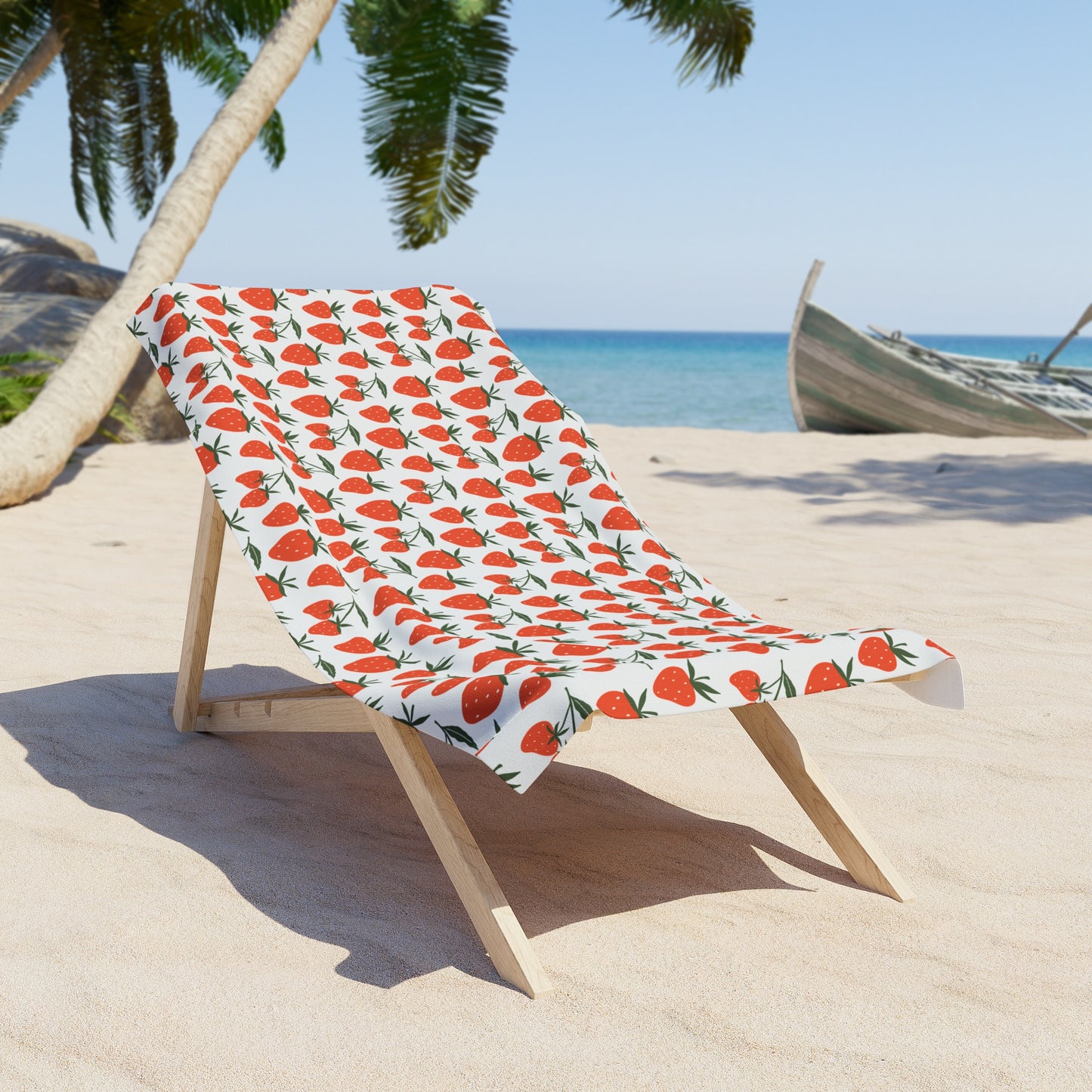 Tropical Strawberry Beach Towel